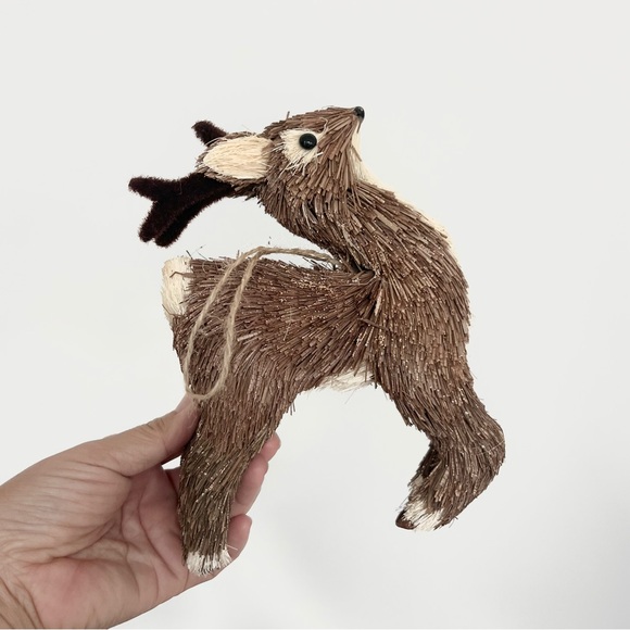 Reindeer Straw Pottery Barn Style Ornament Brown - Picture 3 of 7